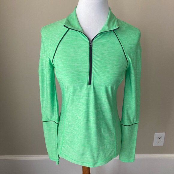 Zella lime green partial zip athletic pullover - Picture 1 of 8